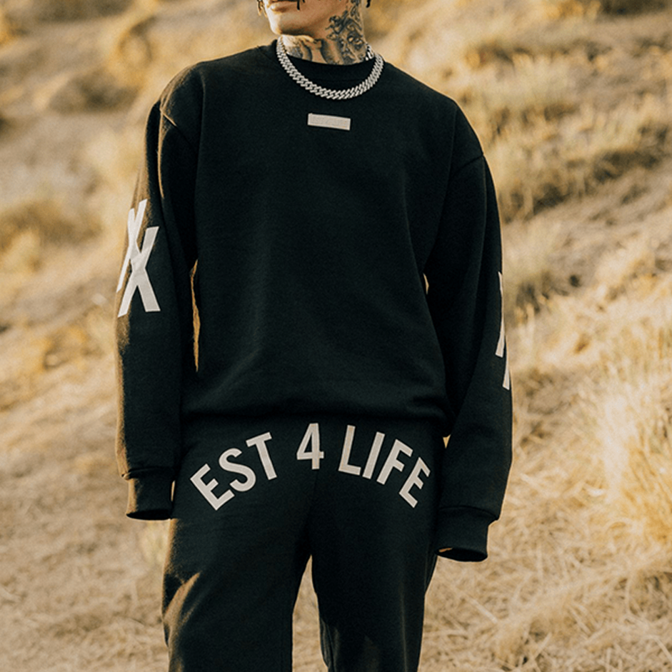 MGK Merch Est 4 Life Wide-Leg Sweatshirt And Sweatpant Sets Machine Gun Kelly Merchandise
