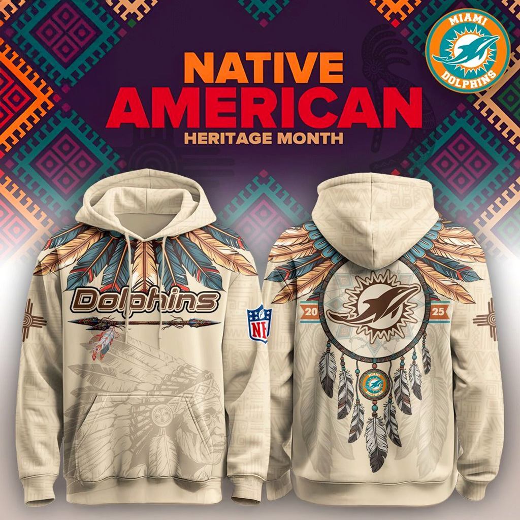 Miami Dolphins Native American Heritage Month Hoodie Miami Dolphins Merch Gift For Fans