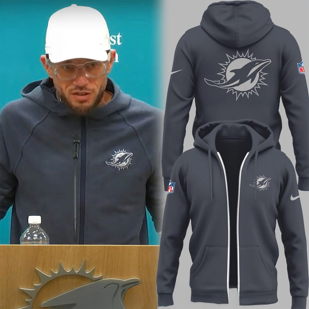 Miami Dolphins X Coach Mike Mcdaniel Zip Hoodie Miami Dolphins Merch Unique Gifts For Him