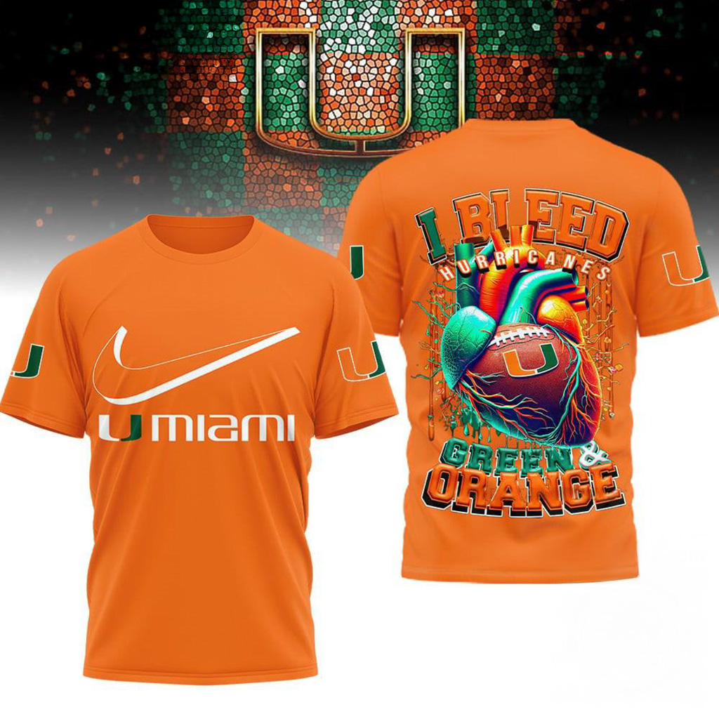Miami Hurricanes 2025 NCAA I Bleed Shirt Miami Hurricanes Merch Football Gifts For Men