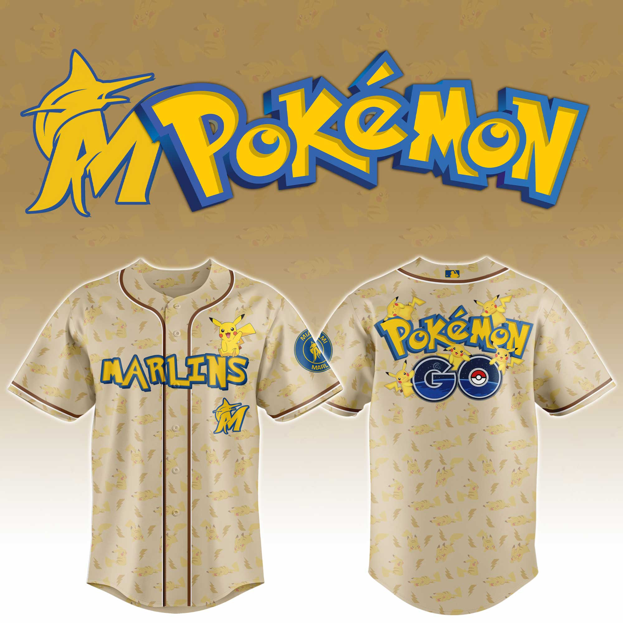 Miami Marlins Mlb X Pokemon Go Master Baseball Jersey For Fans