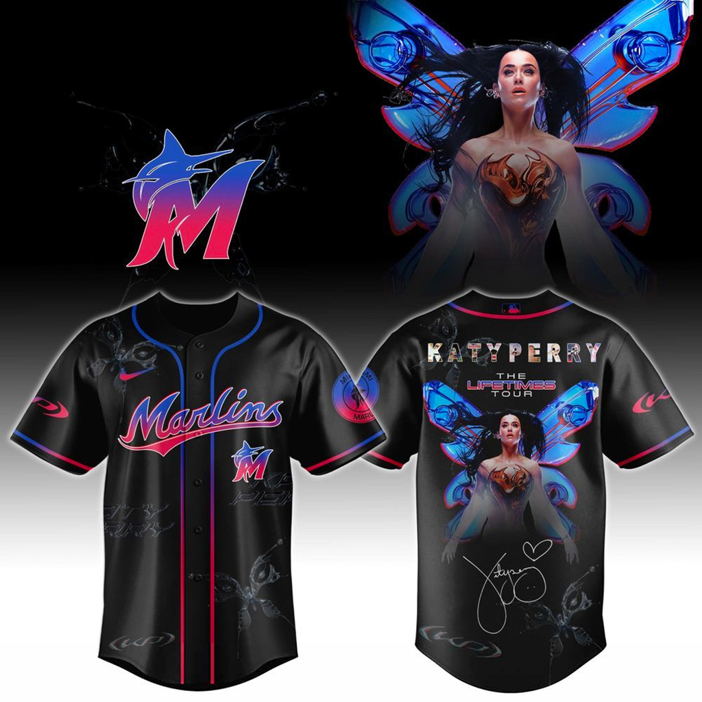 Miami Marlins X Katy Perry The Lifetimes Tour 2025 Jersey Miami Marlins Merch Gifts For Wife