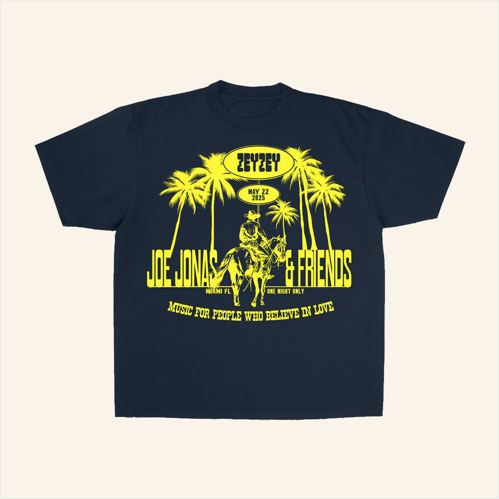 Miami Navy T-Shirt Joe Jonas Merch Best Friend Birthday Gifts Christmas Presents