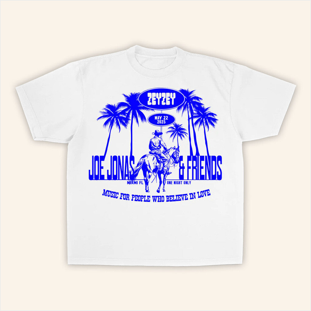 Miami White T-Shirt Joe Jonas Merch Best Friend Gift Ideas Best Friend Birthday Gifts
