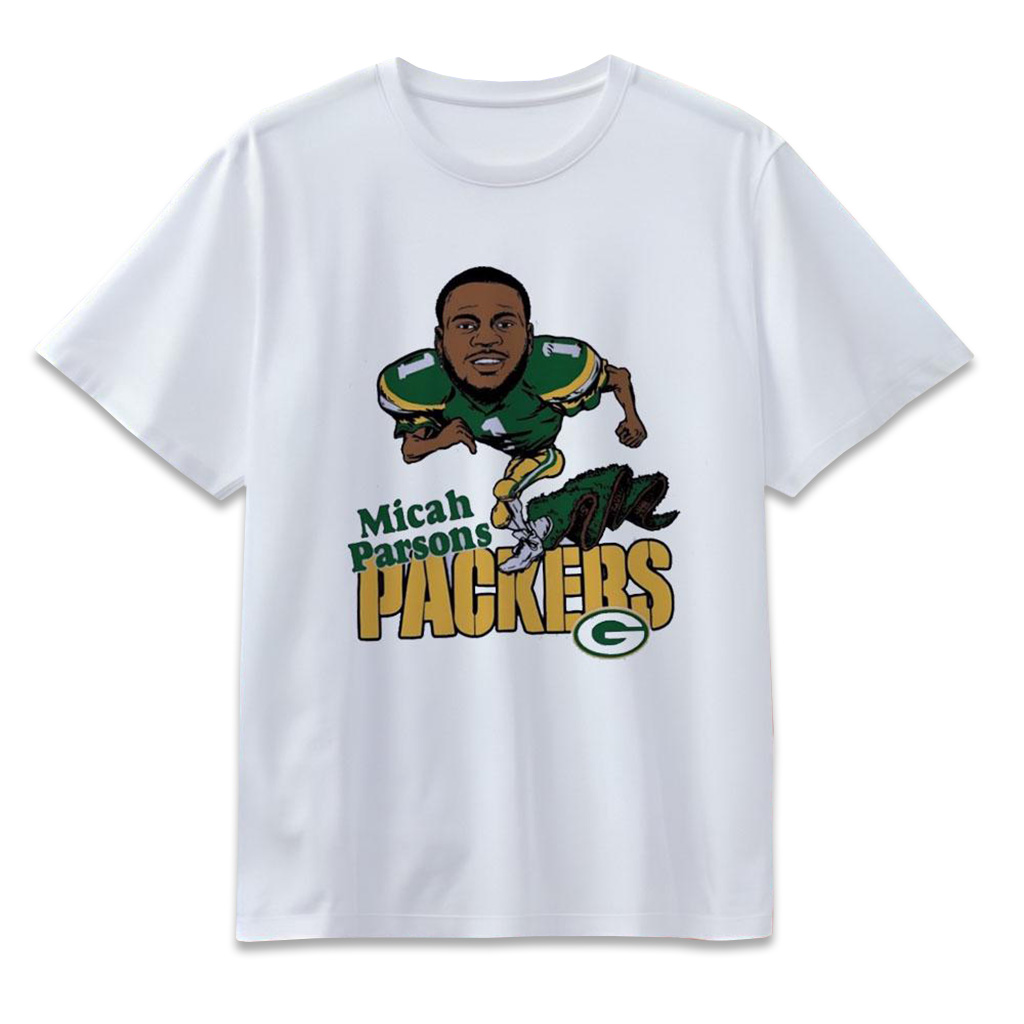 Micah Parsons Caricature Running Packers T-Shirt Micah Parsons Merch Football Related Gifts