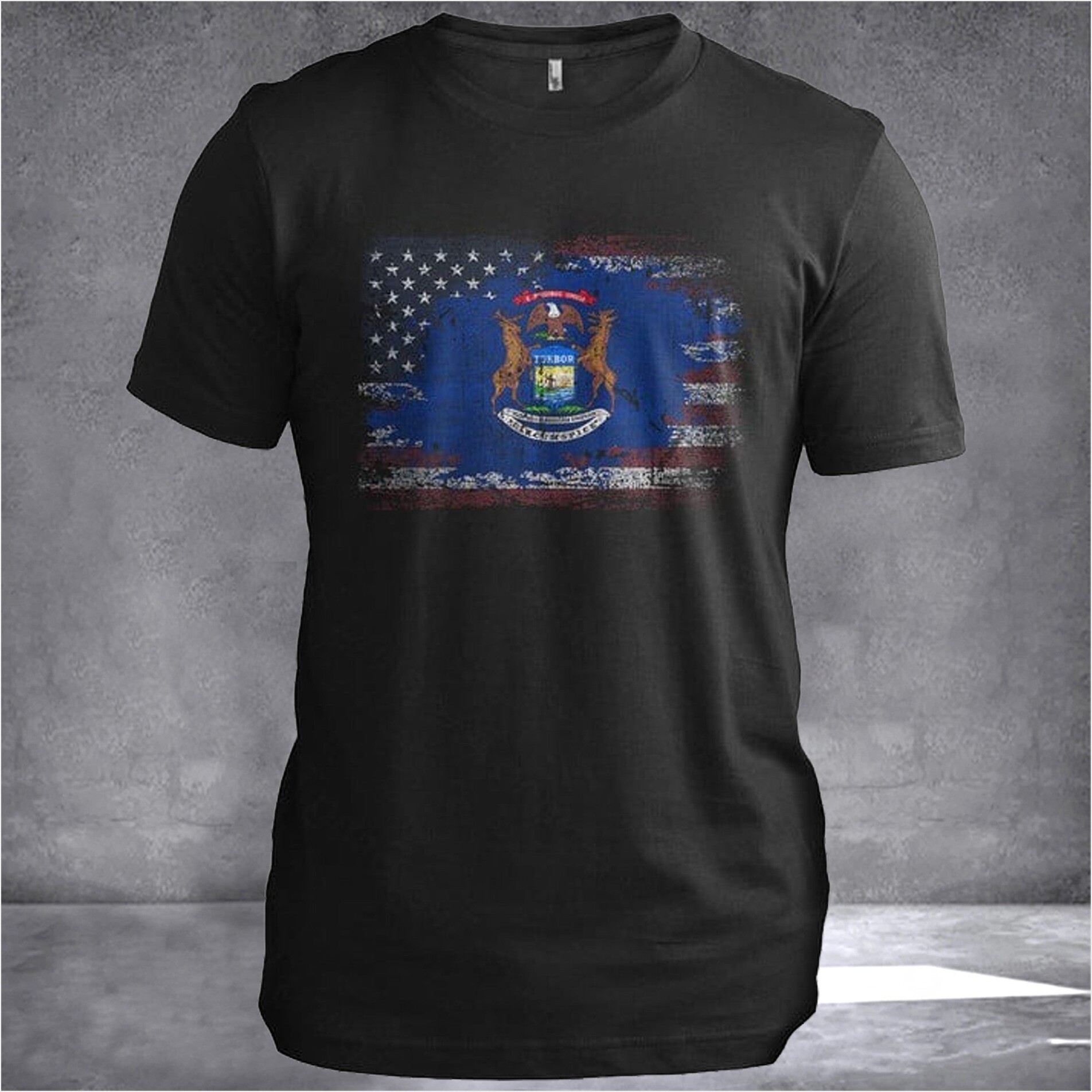 Michigan USA Flag Vintage Michigan T-Shirt Patriotic Tees Birthday Gifts For Younger Brother