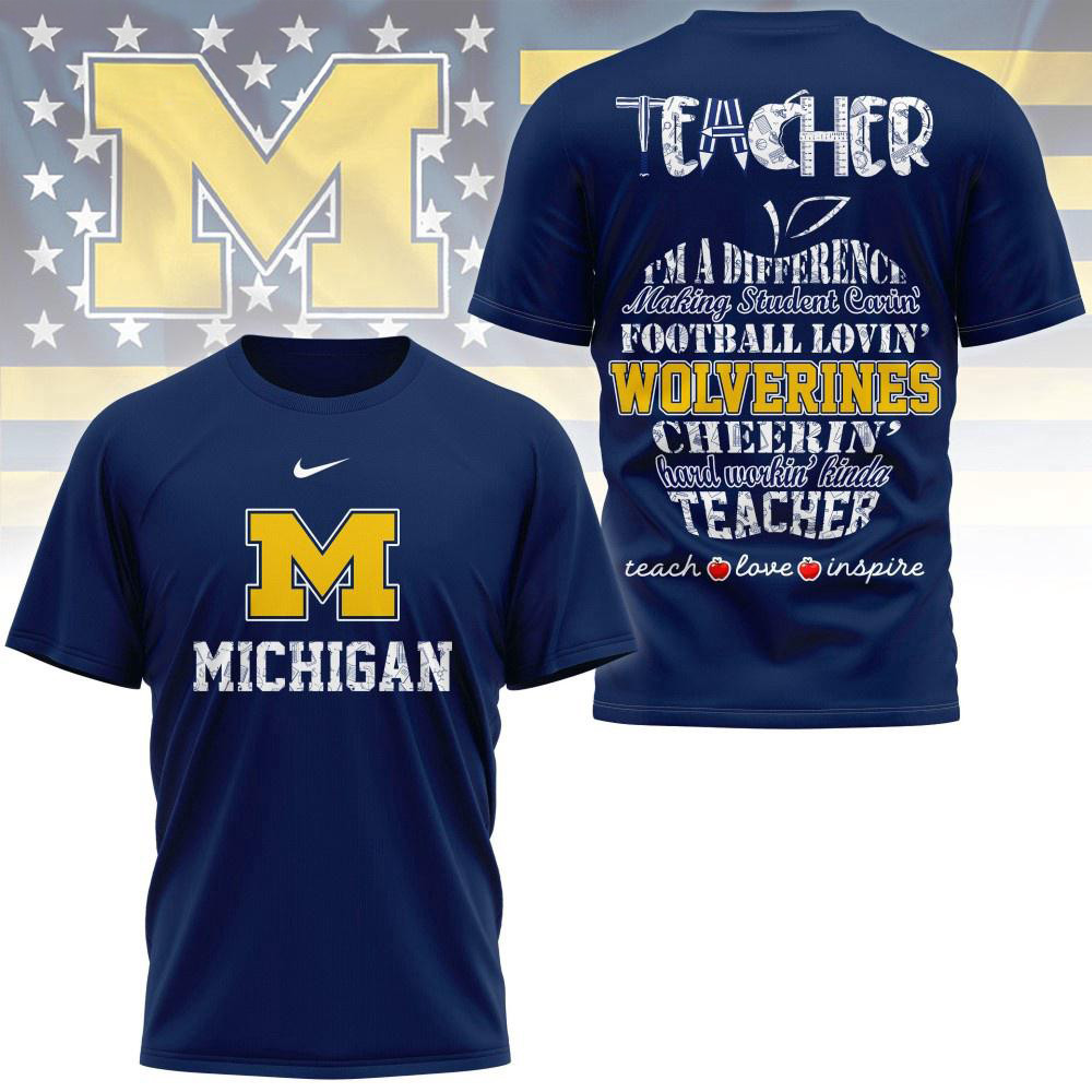 Michigan Wolverines Teacher Pride 2025 Unisex 3d Shirt Football Themed Gifts