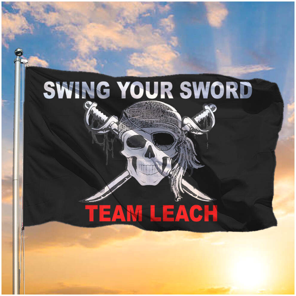 Mike Leach Pirate Swing Your Sword Team Leach Flag Black Pirate Flag Front Lawn Decor