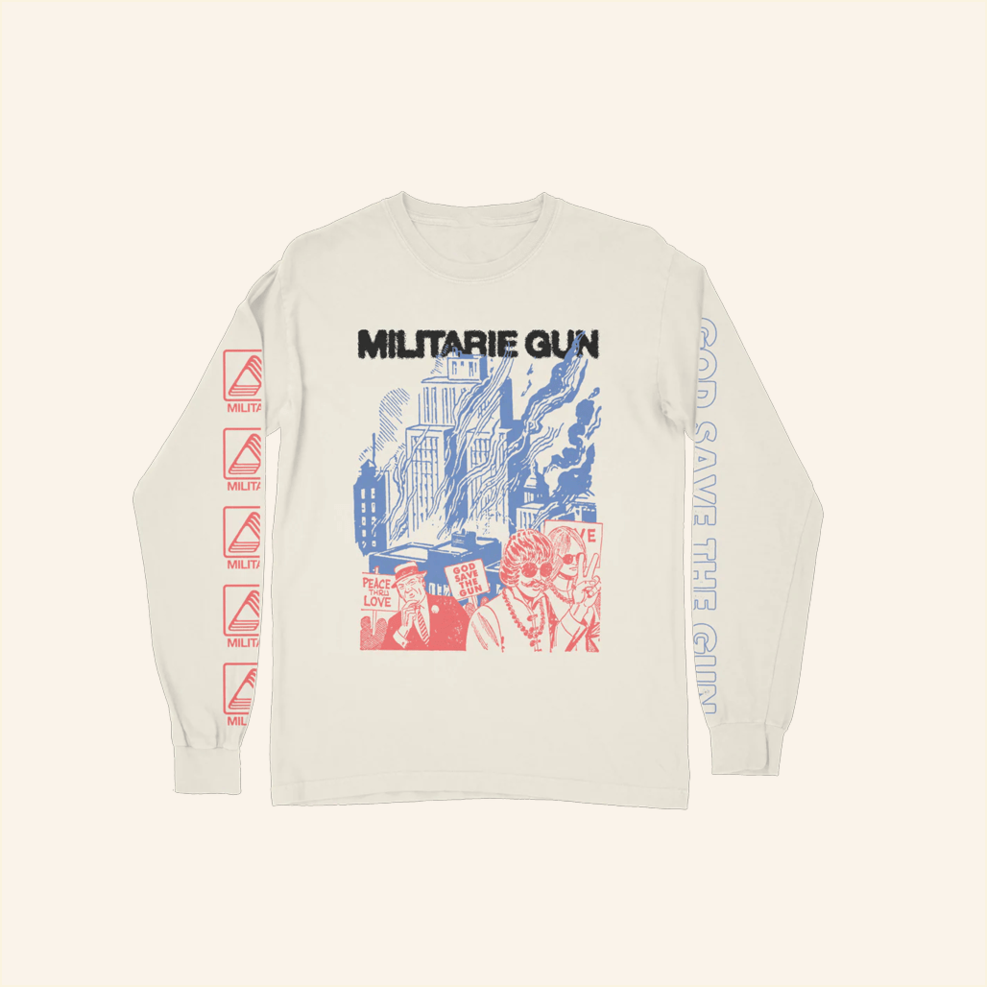 Militarie Gun God Save The Gun Long Sleeve T-Shirt Loma Vista Recordings Merch Fans Gifts