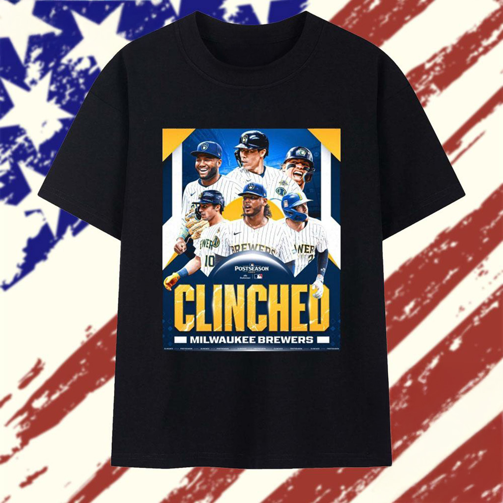 Milwaukee Brewers Clinched 2025 MLB Postseason Poster T-Shirt Milwaukee Brewers Merch