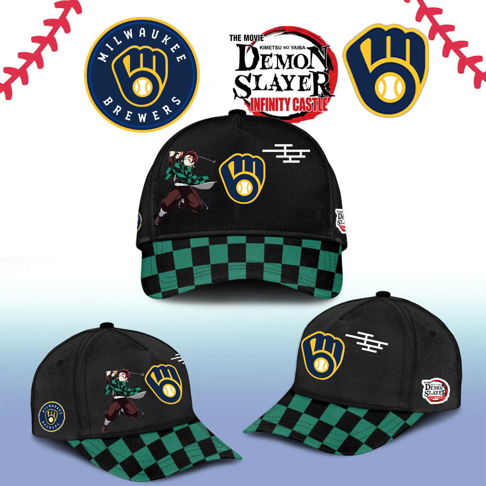 Milwaukee Brewers Demon Slayer Tanjiro Cap 2025 Gift Ideas For Baseball Fans