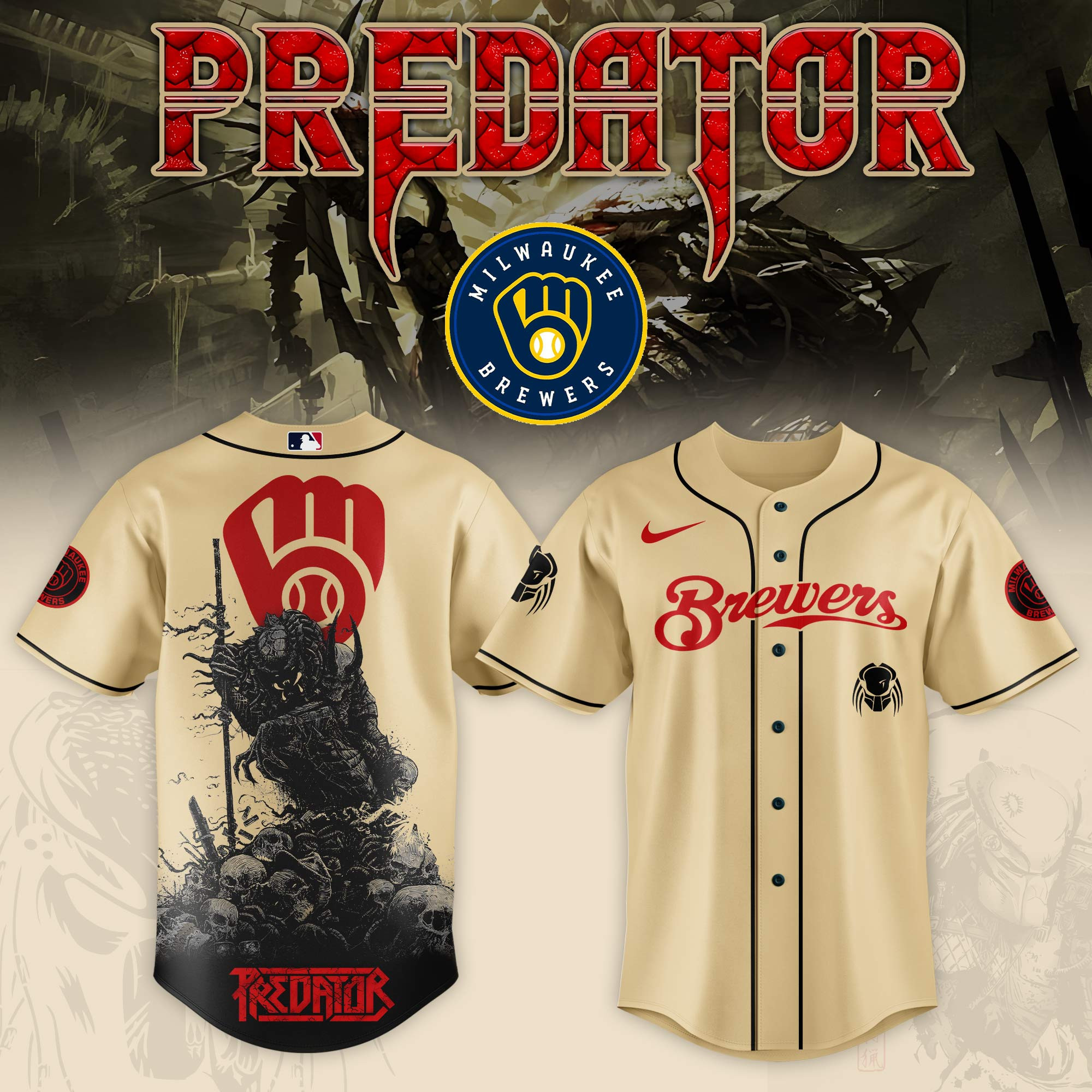 Milwaukee Brewers Mlb X Predator Baseball Jersey For Fans