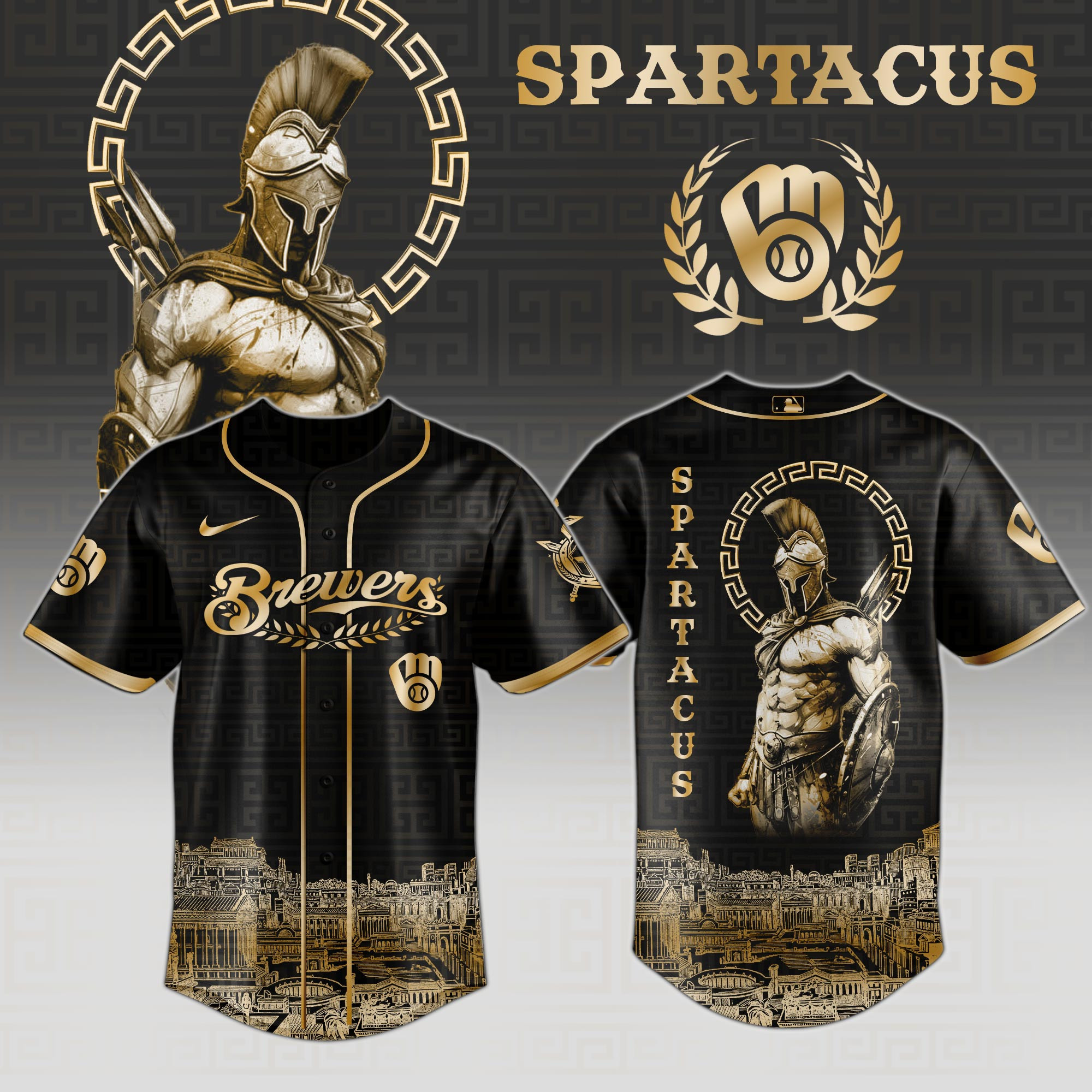 Milwaukee Brewers Mlb X Spartacus Baseball Jersey For Fans