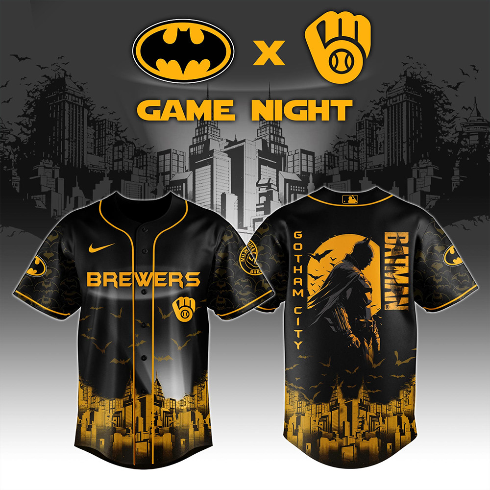 Milwaukee Brewers x DC Batman Game Night Jersey Unique Gifts For Baseball Fans