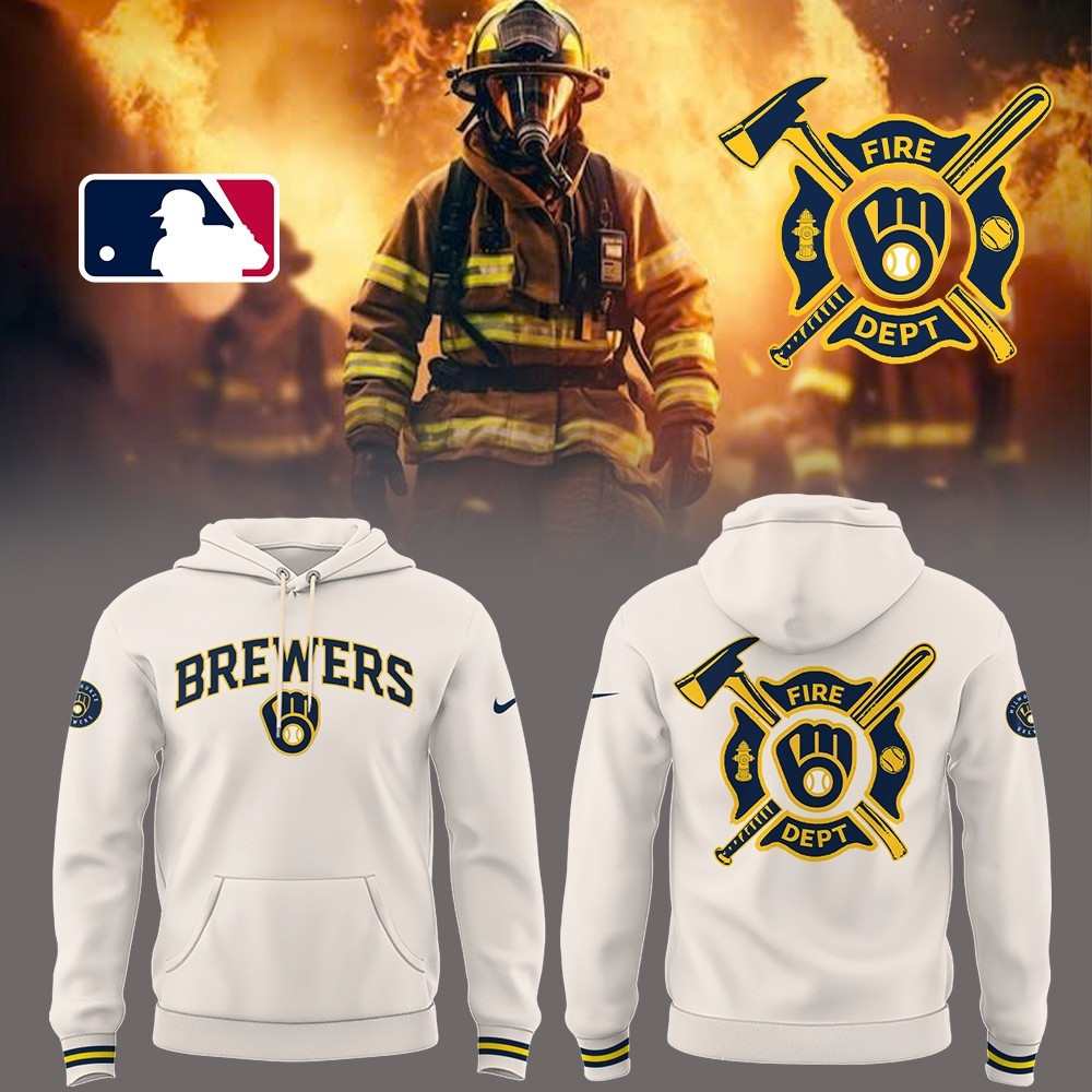 Milwaukee Brewers x Firefighter Appreciation Night Hoodie Merch Gifts For Baseball Fans