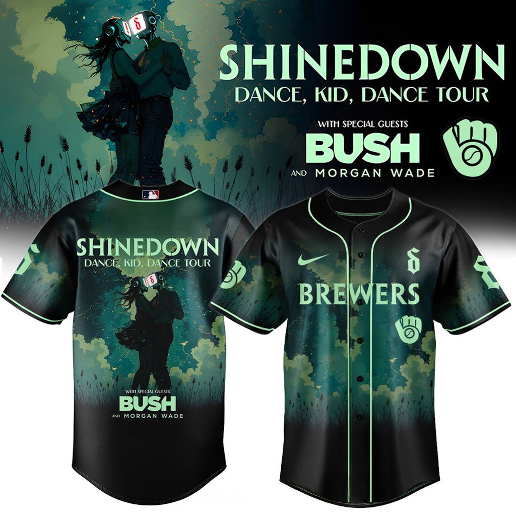 Milwaukee Brewers X Shinedown Dance Kid Dance Tour Merch 2025 Baseball Jersey Brewers Merch