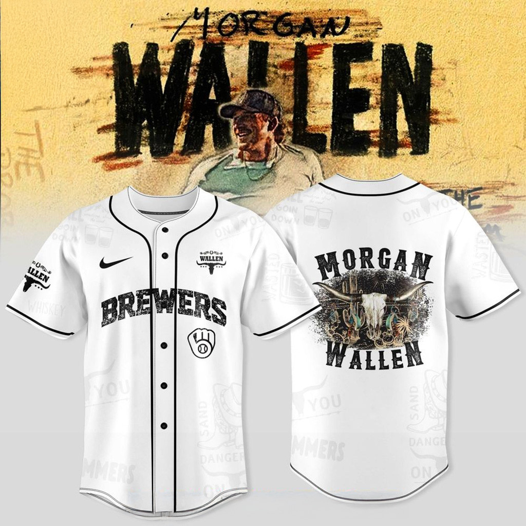 Milwaukee Brewers X Wallen Morgan Tour Merch 2025 Jersey Milwaukee Brewers Merch Fans Gifts