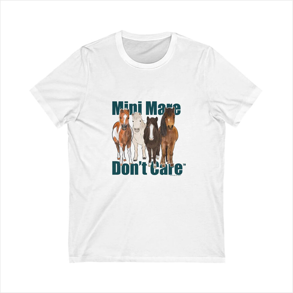 Mini Mare Don't Care T-Shirt Katie Van Slyke Merch White Birthday Gift Ideas Christmas Presents