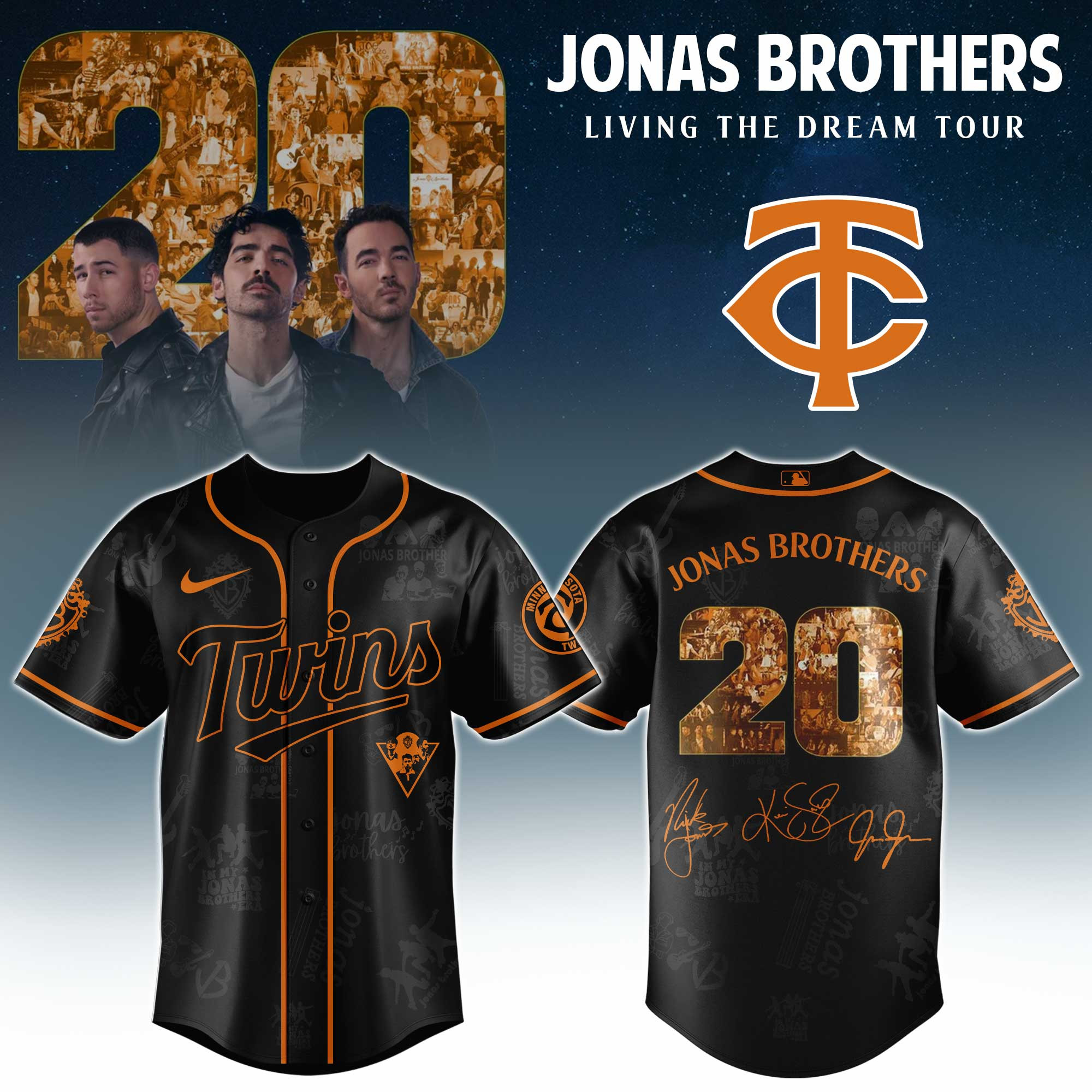Minnesota Twins Mlb X Jonas Brothers Tour Personalized Baseball Jersey For Fans
