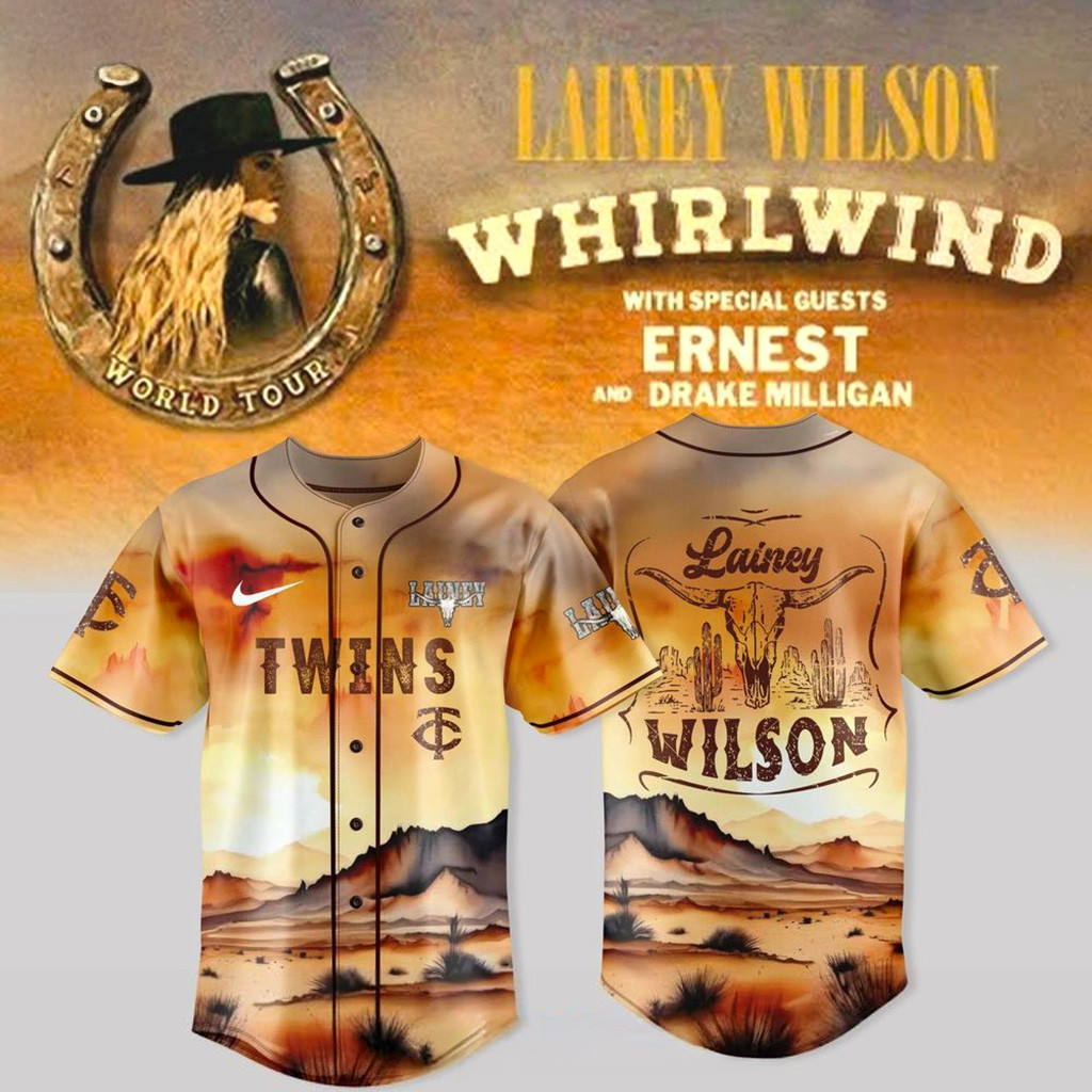 Minnesota Twins X Lainey Wilson Whirlwind World Tour 2025 Baseball Jersey
