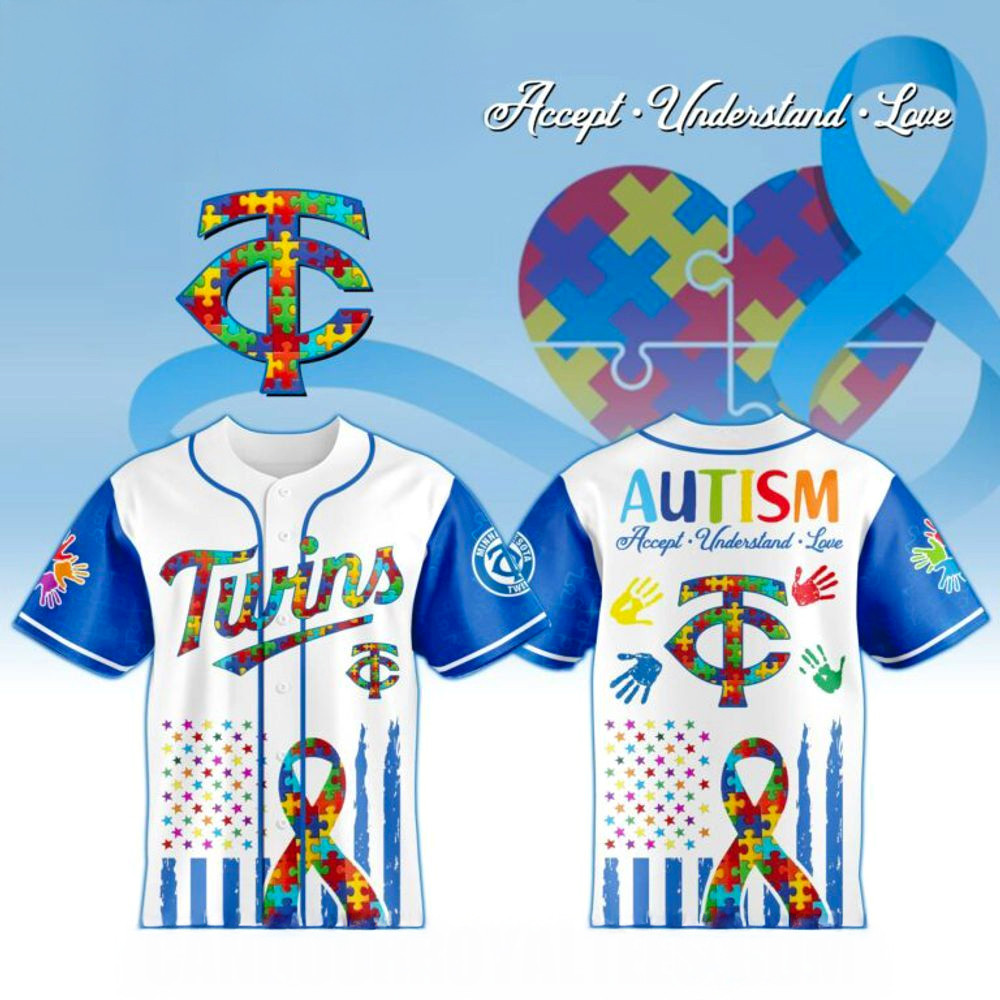 Minnesota Twins X Special Autism Awareness Month 3D Baseball Jersey Minnesota Twins Merch