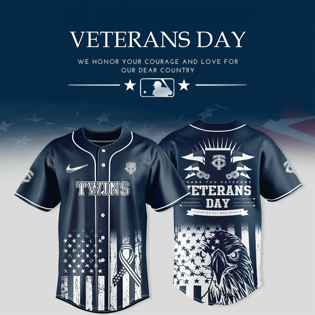 Minnesota Twins X Veterans Day 2025 Jersey Minnesota Twins Merch Gifts For Baseball Fans
