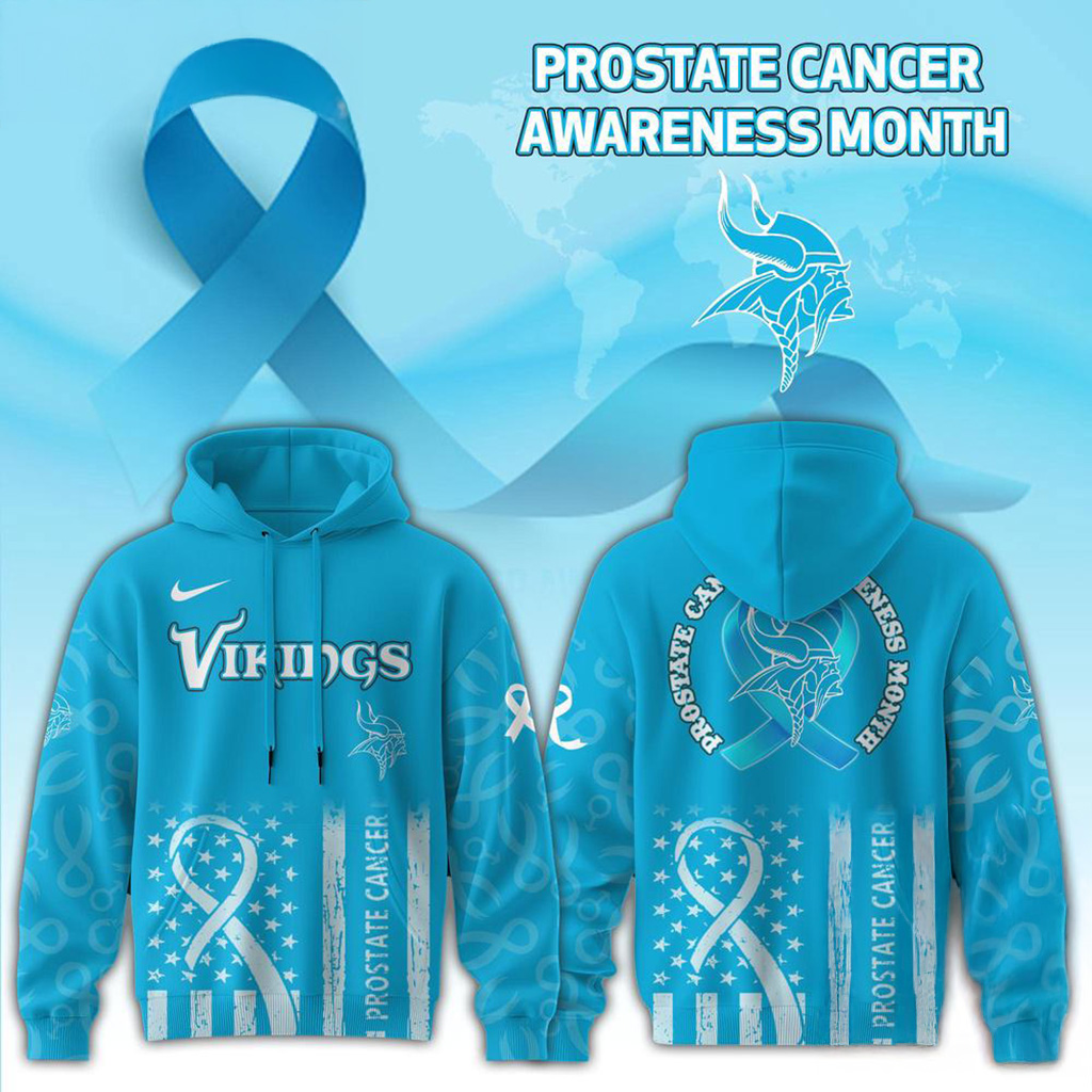 Minnesota Vikings 2025 NFL Prostate Cancer Awareness Hoodie Minnesota Vikings Merch_