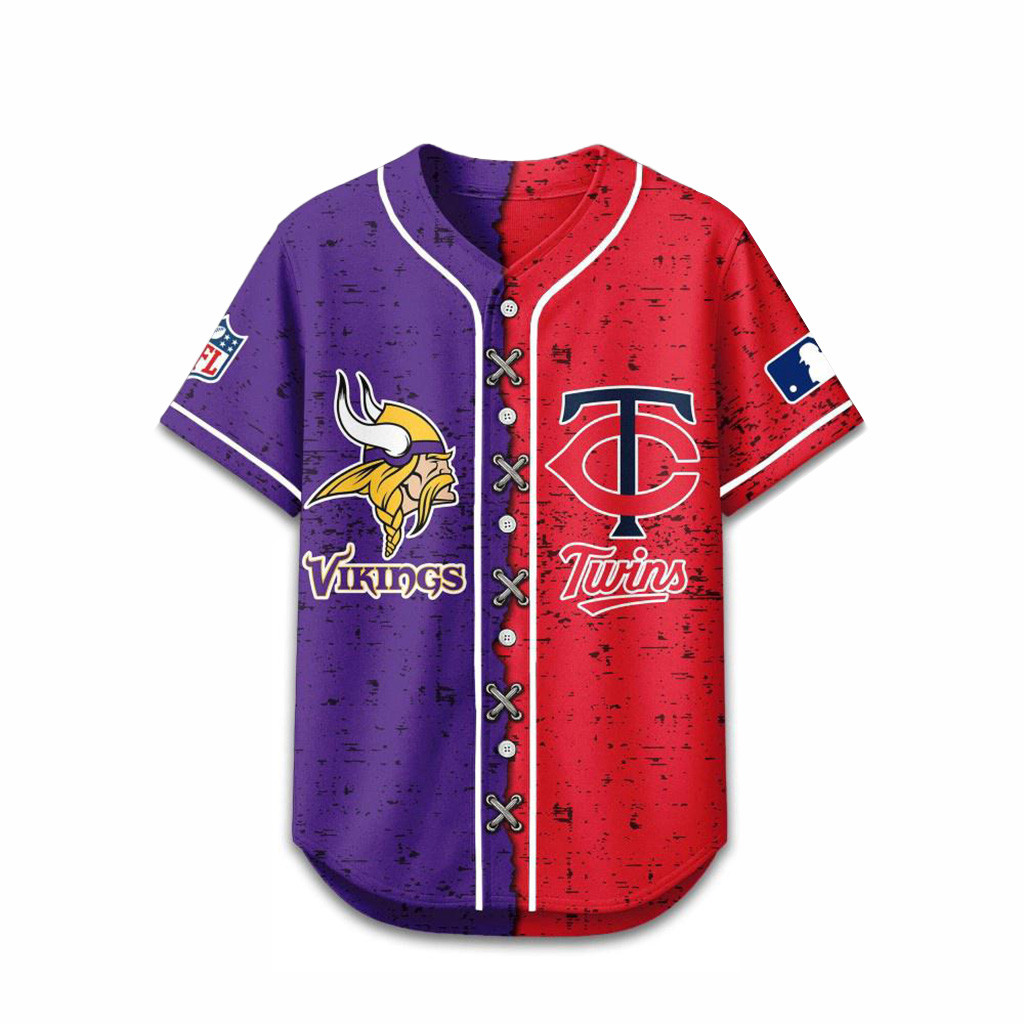Minnesota Vikings Mix Minnesota Twins Sporty New Design Baseball Jersey Fan Merch Gifts For Him