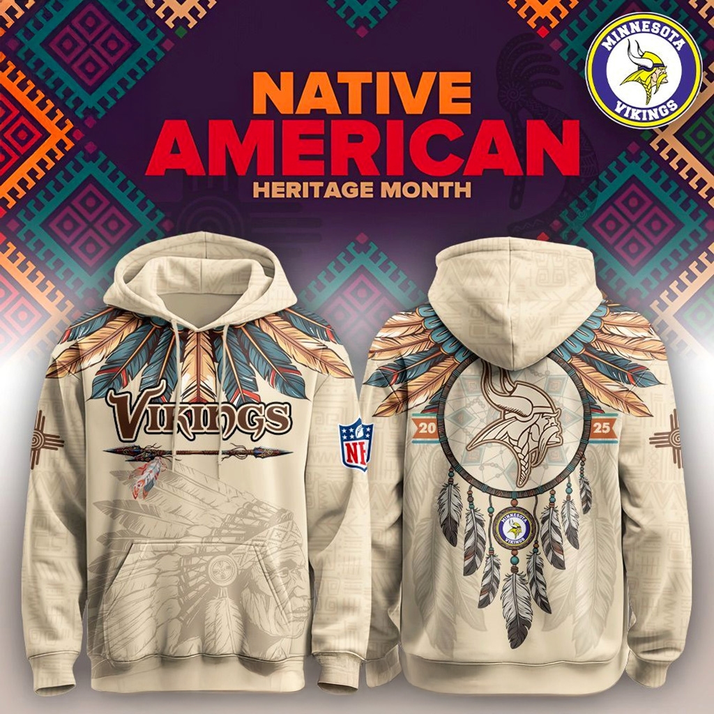 Minnesota Vikings Native American Heritage Month Hoodie Minnesota Vikings Merch Fan Gifts