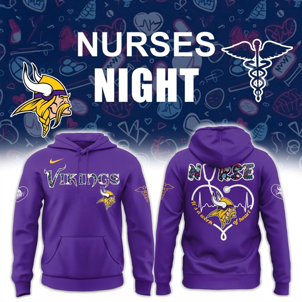 Minnesota Vikings Nurses Night Hoodie Minnesota Vikings Merch Gift For Football Fans