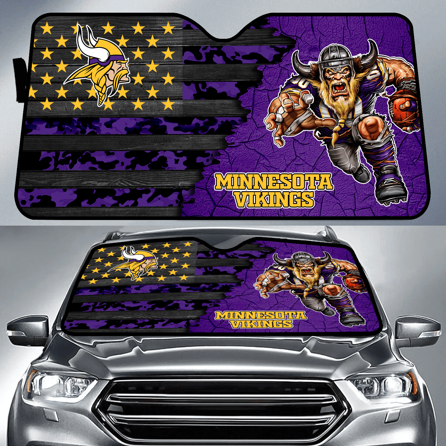 Minnesota Vikings X NFL Auto Sun Shade Football Gifts For Men