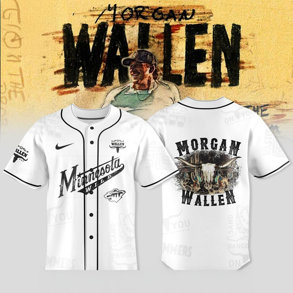 Minnesota Wild X Morgan Wallen Tour Merch 2025 Jersey Fan Merch Gifts For Dad