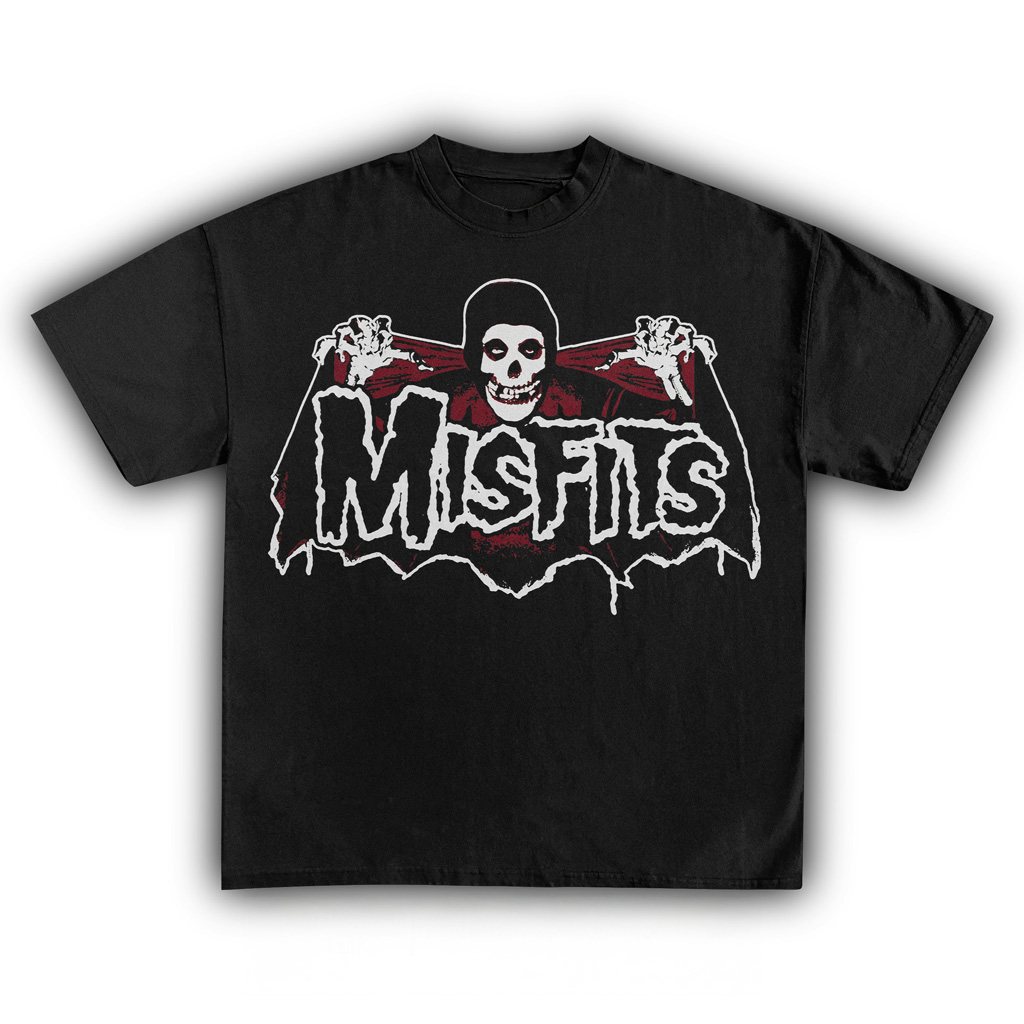Misfits Crimson Ghost Vintage T-Shirt Black Fan Merch Presents For Music Lovers