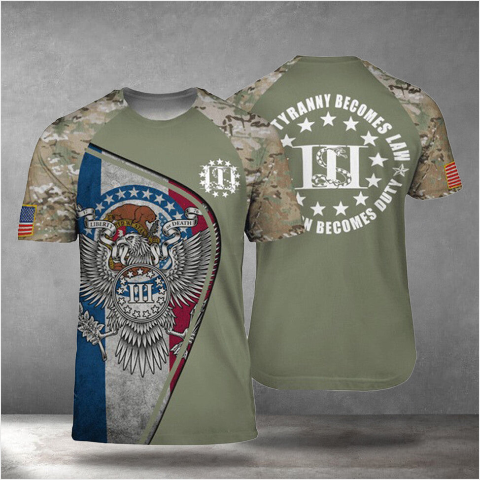 Missouri Patriots Eagle When Tyranny Becomes Law T-Shirt Gun Lover Men's Patriotic Clothing