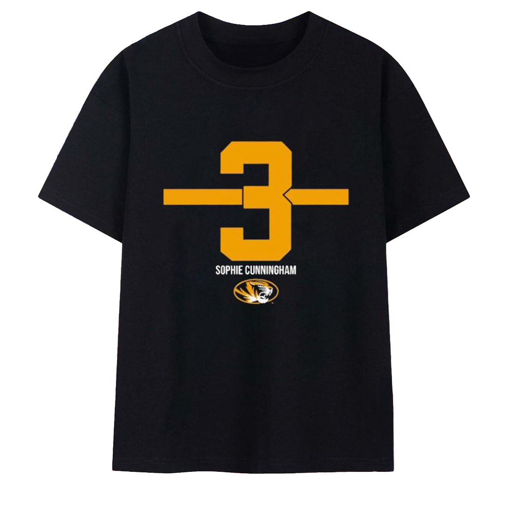 Missouri Tigers Basketball Sophie Cunningham 3 Stripe T-Shirt Fan Merch Gift Ideas For Men