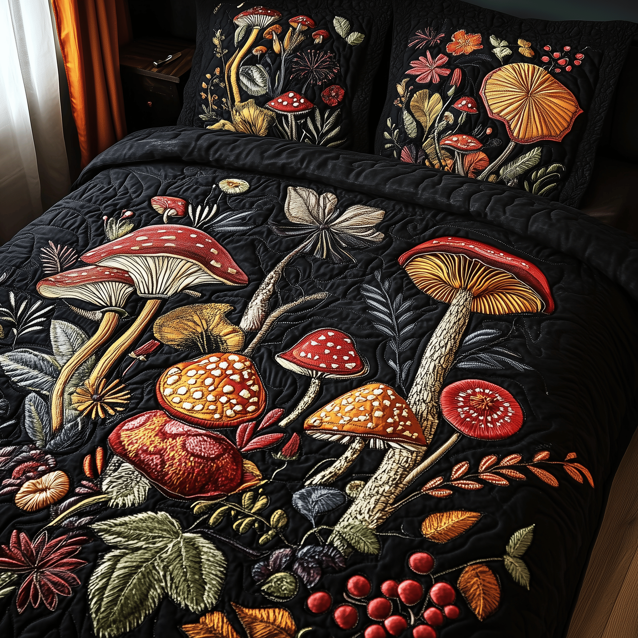 Mistique Mushroom Quilted Bedding Set Awesome Duvet Cover Bedspread Set Top Mother's Day Gifts 2025