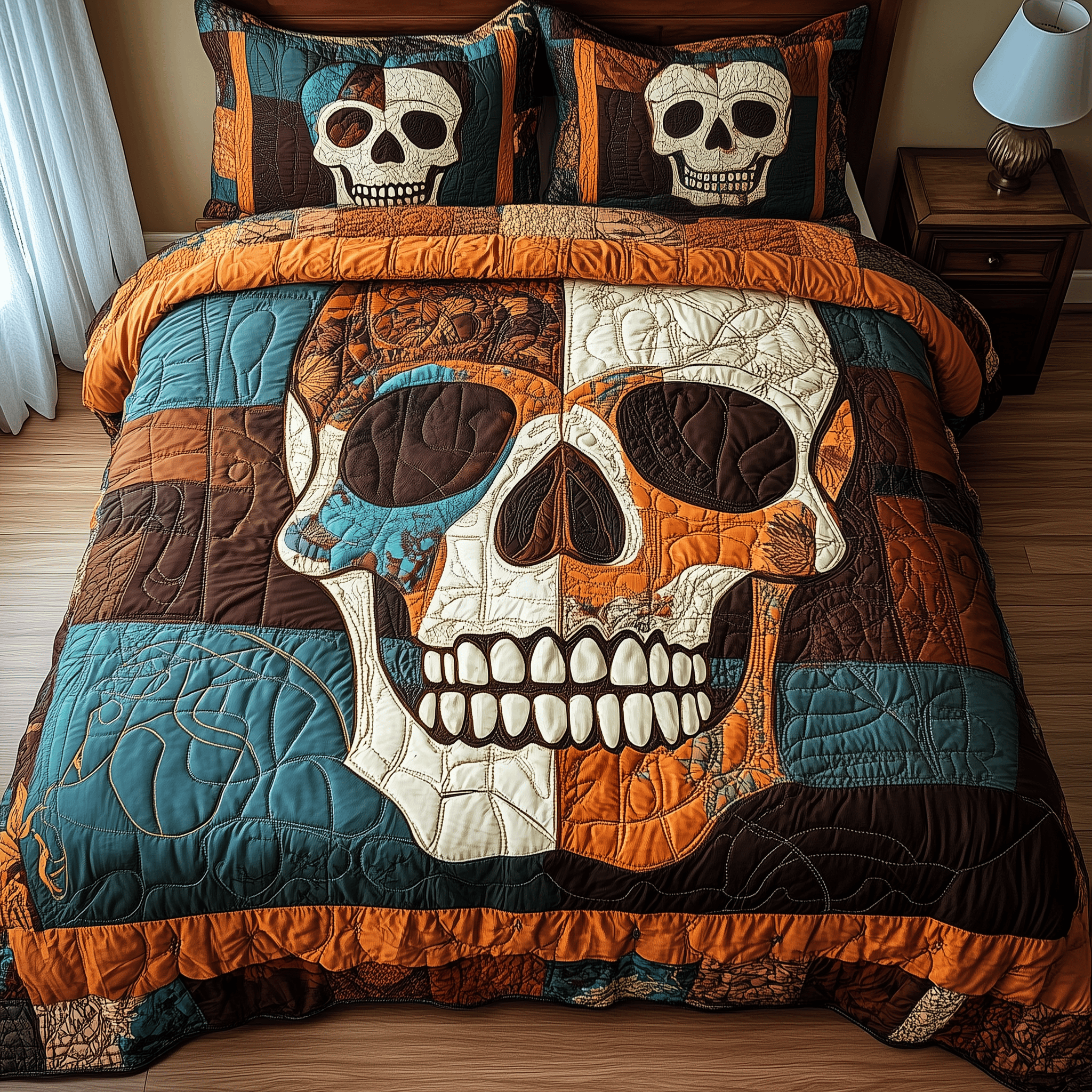 Mistique Skull Quilted Bedding Set Cool First Valentine Duvet Cover Set Cute Skull Gifts
