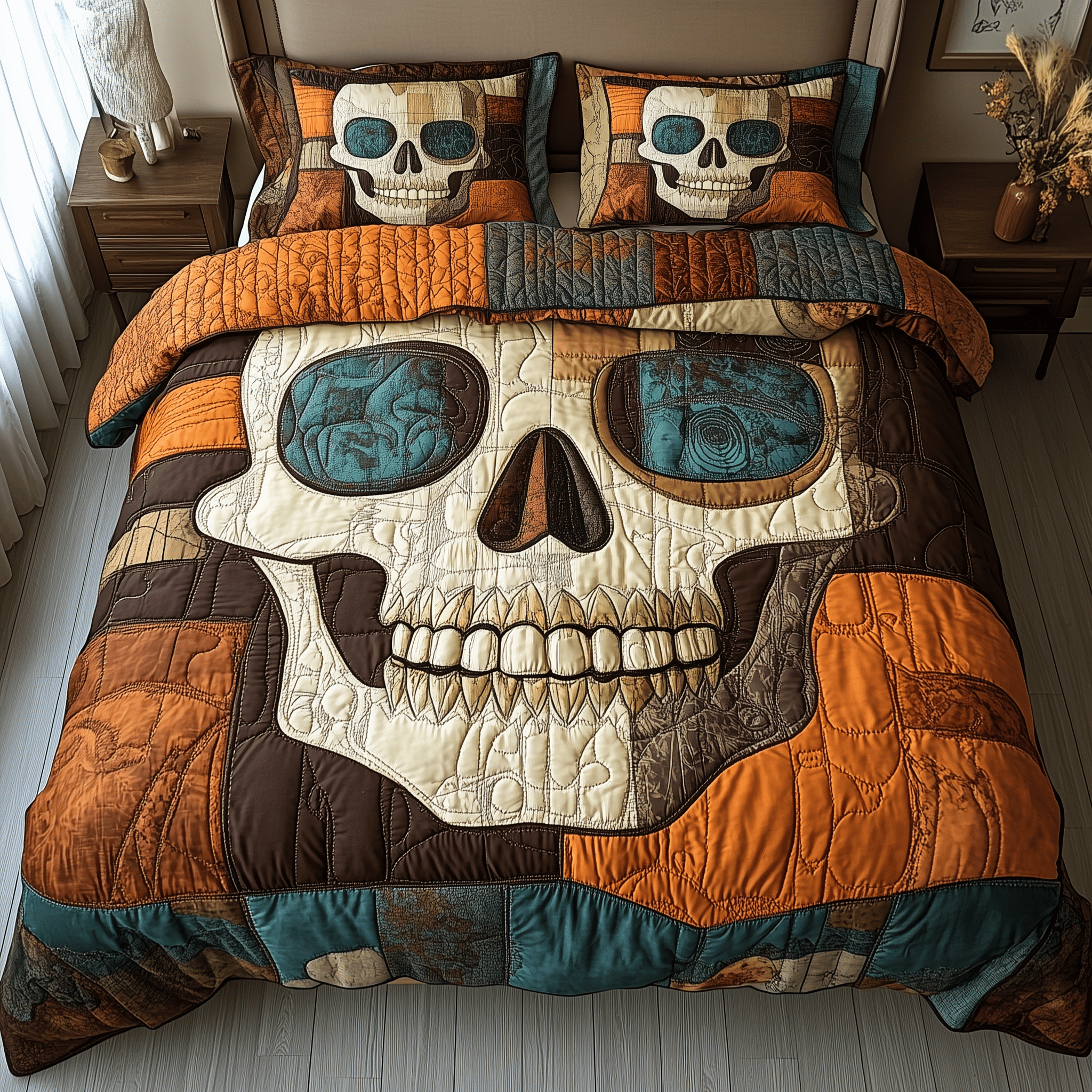 Mistique Skull Quilted Bedding Set Cool First Valentine Duvet Cover Set Skull Birthday Presents