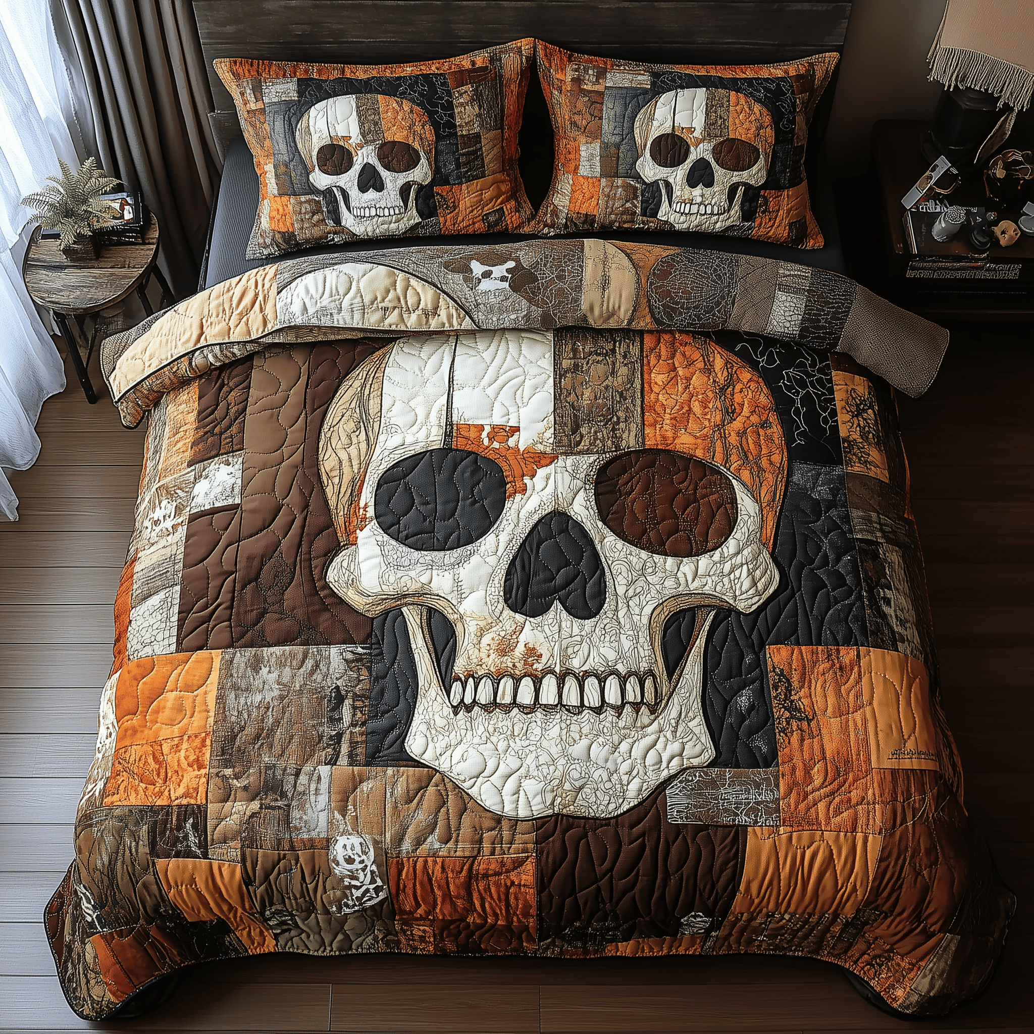 Mistique Skull Quilted Bedding Set Cool First Valentine Duvet Cover Set Skull Gifts