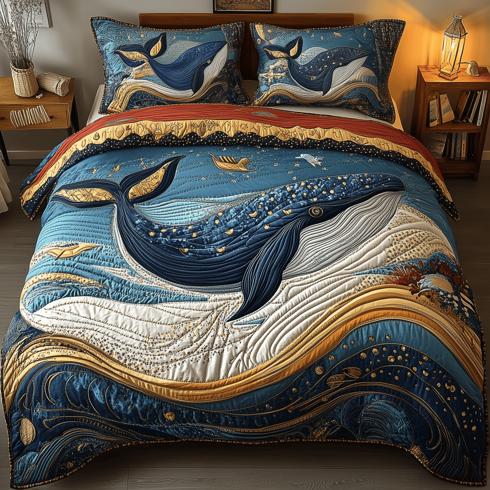 Mistique Whale Quilted Bedding Set Duvet Cover Bedspread Set Items First Fathers Day Gift Ideas