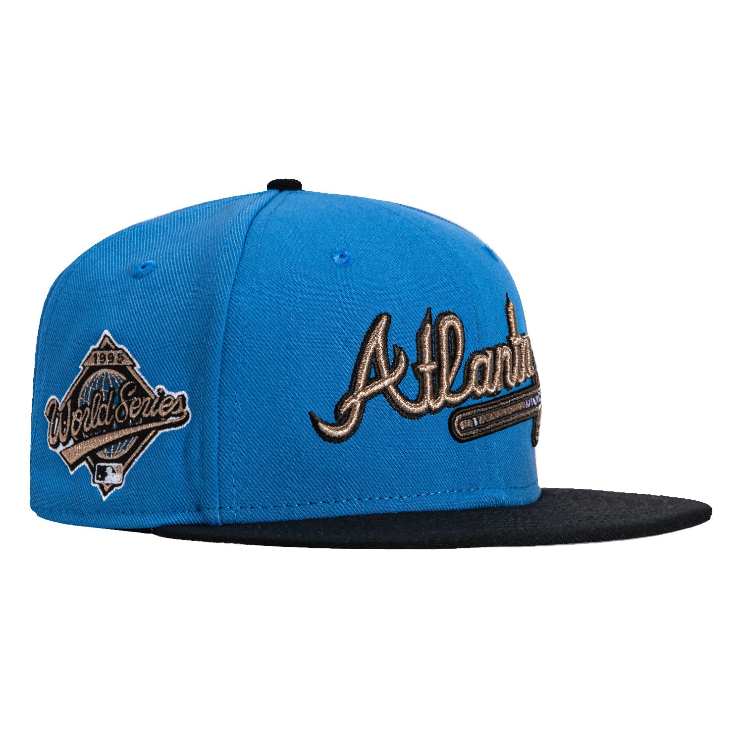 Mitchell Ness Atlanta Braves 1995 World Series Patch Alternate Hat Blue And Black