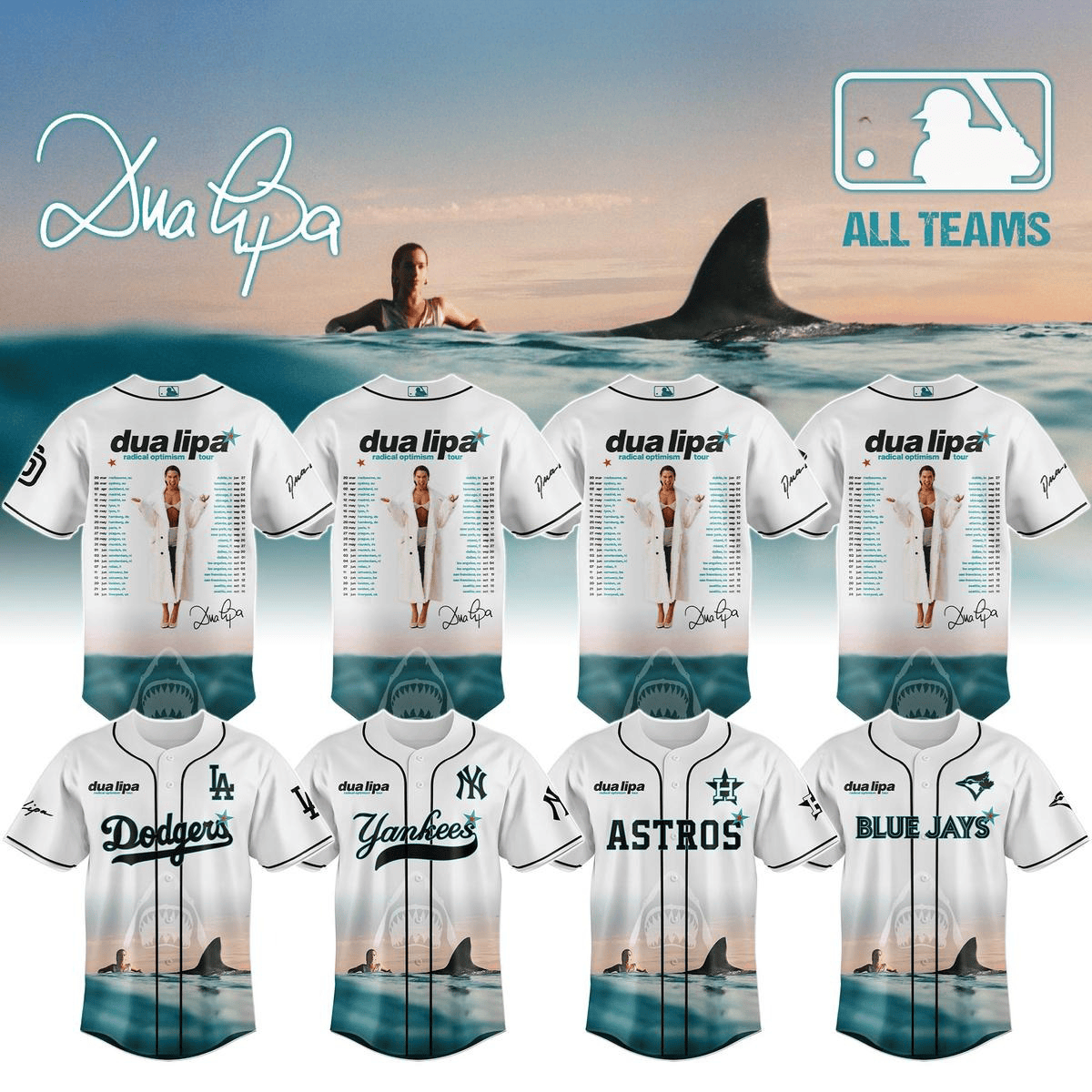 MLB All Team X Dua Lipa Radical Optimism Tour 2025 Jersey MLB Merch Gifts For Fans