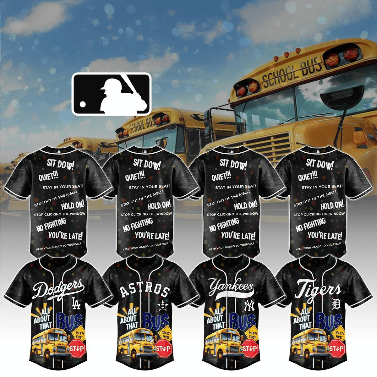 MLB All Teams X Back To School 2025 Black Jersey MLB Merch Gifts For Fans
