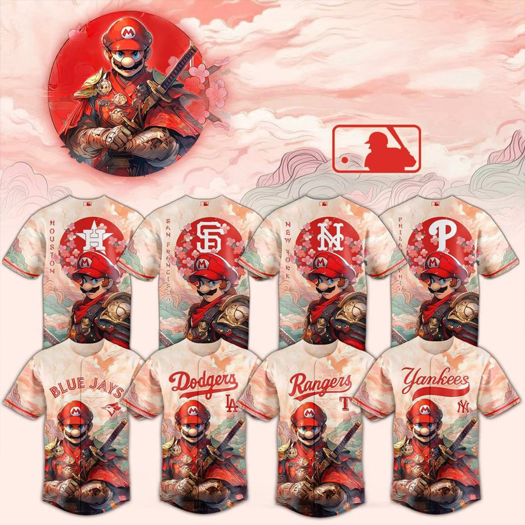 MLB All Teams x Mario Samurai Hero Special Baseball Jersey MLB Merch Gifts For Him