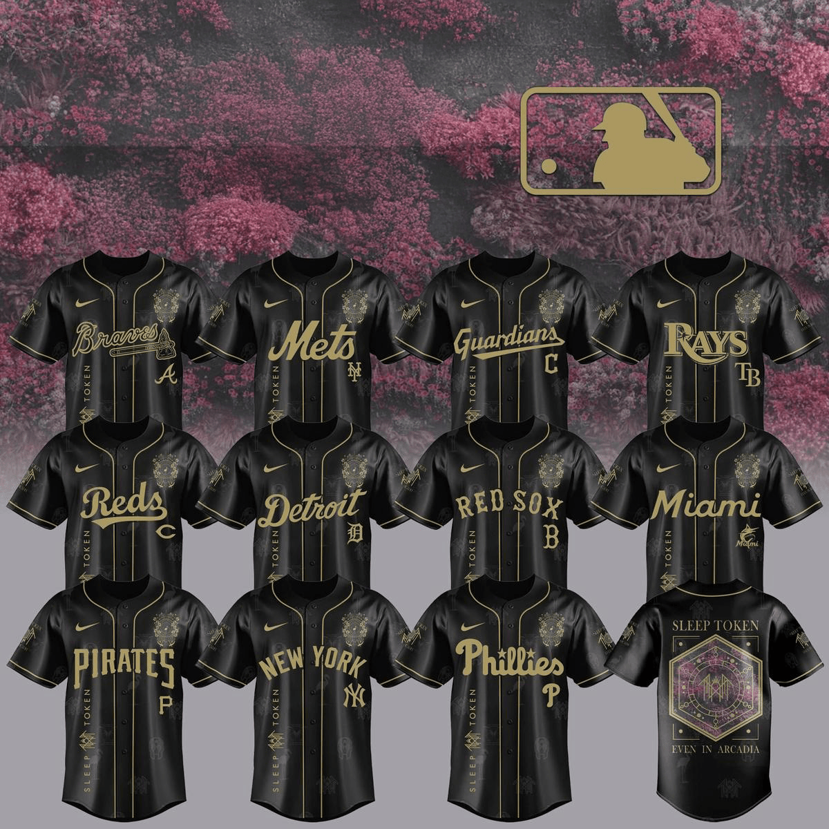 MLB All Teams X Sleep Token Even In Arcadia Tour 2025 Jersey MLB Merch Gifts For Fans