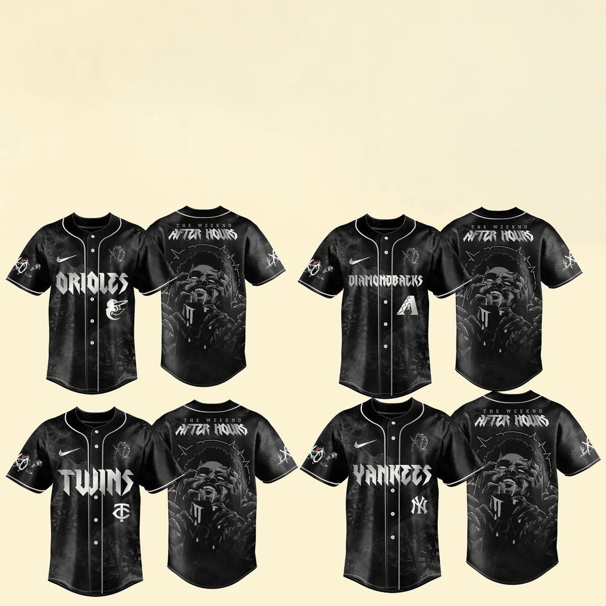 MLB All Teams X The Weeknd Tour 2025 Baseball Jersey MLB Merch Gifts For Fans