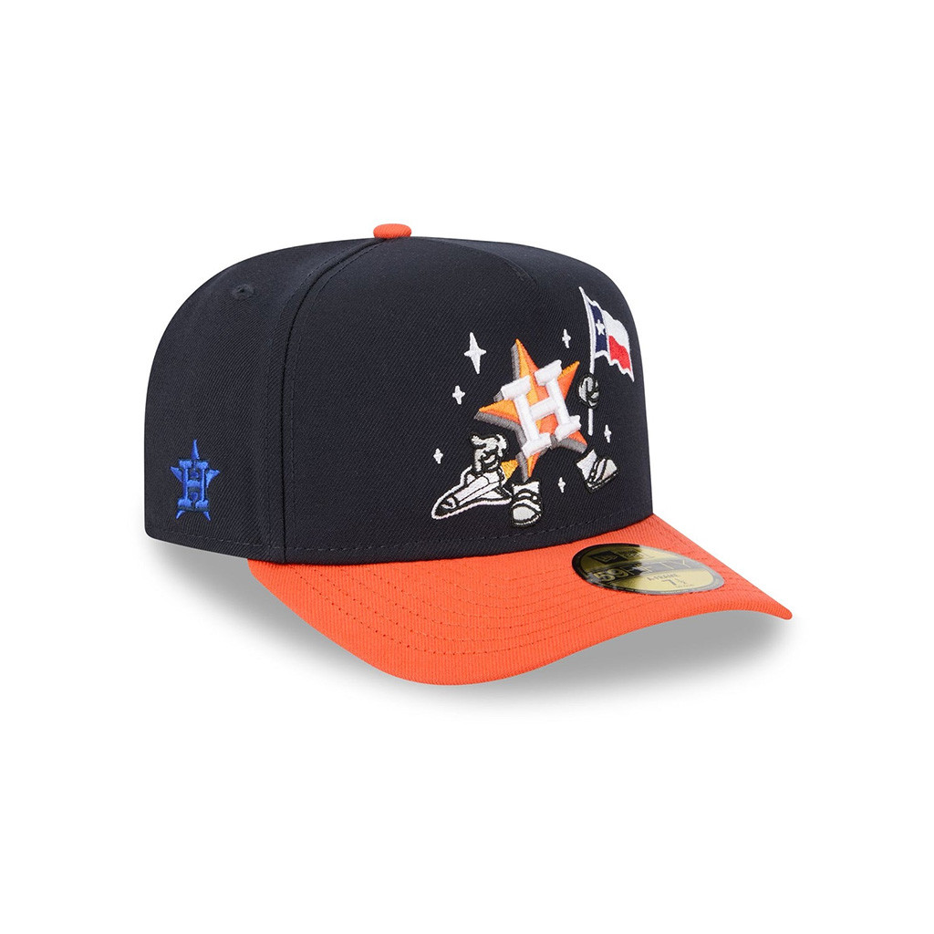 MLB Cartoon Hat Houston Astros Cartoon Embroidered Hat Houston Astros Merch Him Gifts