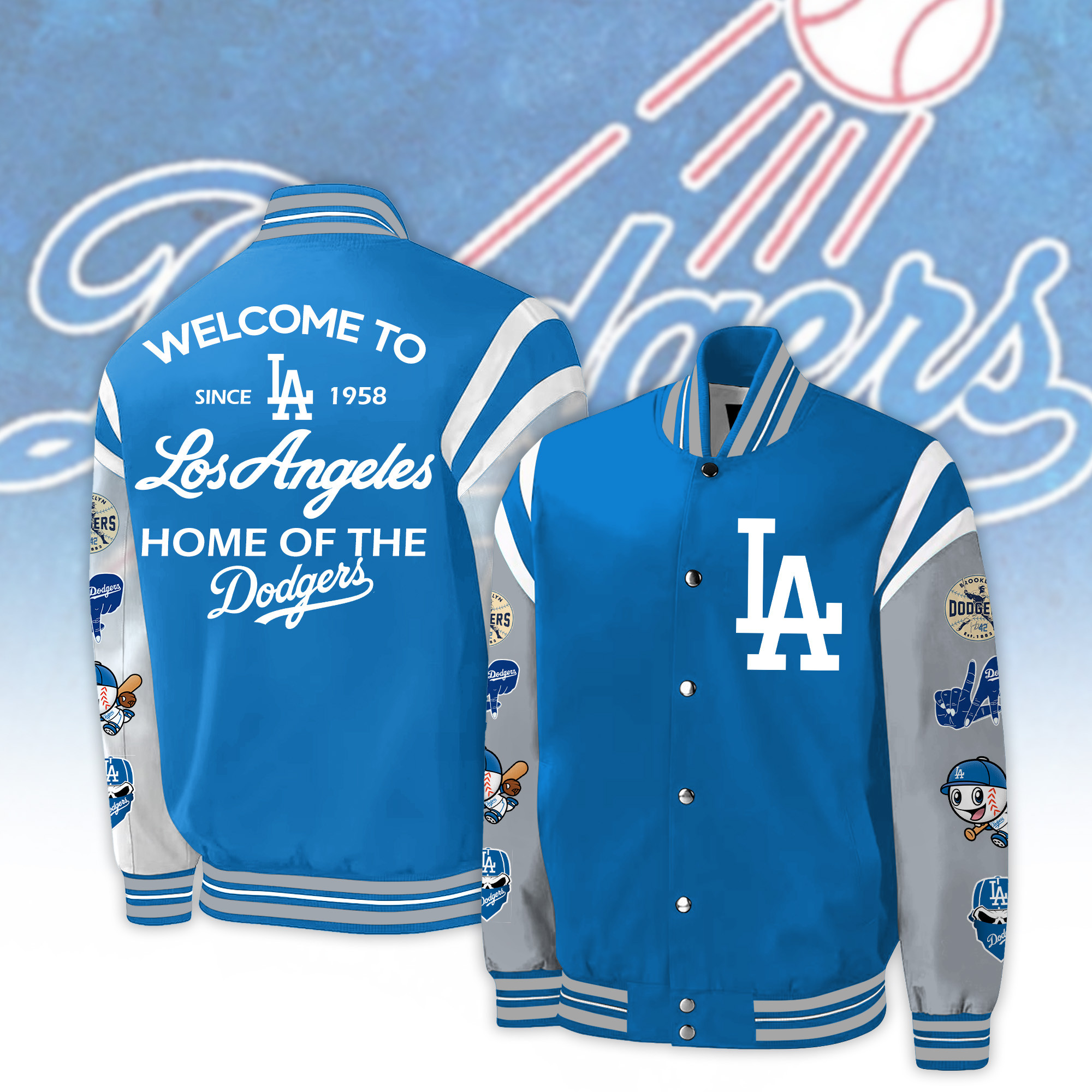 Mlblos Angeles Dodgers Welcome To La Baseball Jacket Best Gift For Fans