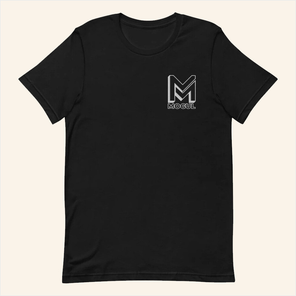 Mogul White Logo T-Shirt The Mogul Brand Merch Presents For Him Birthday Gift Ideas