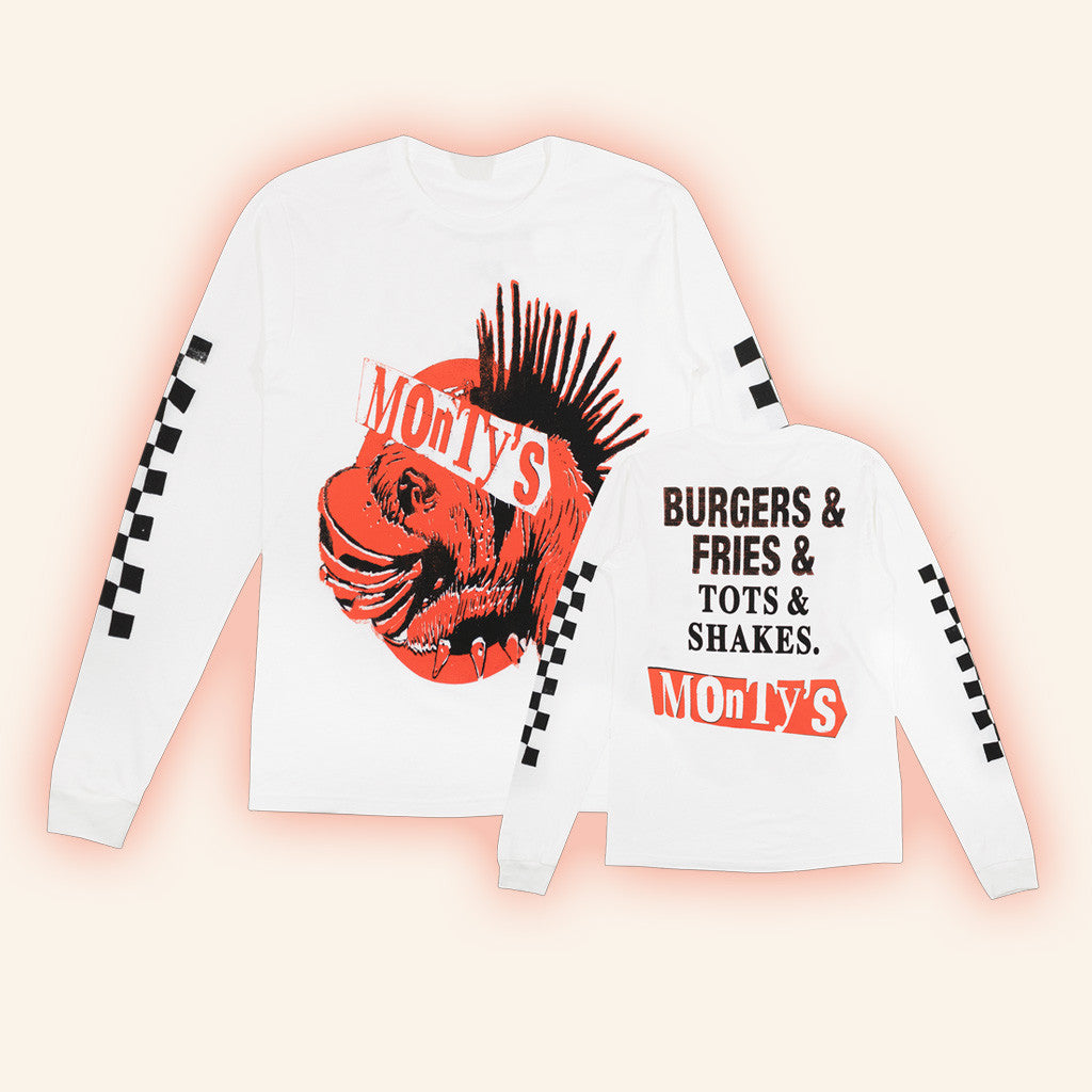 Mohawk Monty Burger And Fries Long Sleeve Shirt Birthday Ideas For Boyfriend